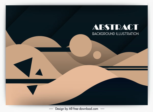 [ai] Abstract background template dark flat geometric decor Free vector 2.24MB