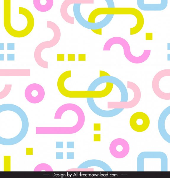 [ai] Abstract pattern colorful bright flat shapes Free vector 703.65KB