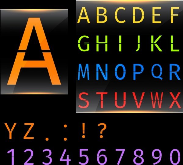 [ai] Alphabet background colorful capital texts decoration Free vector 2.46MB