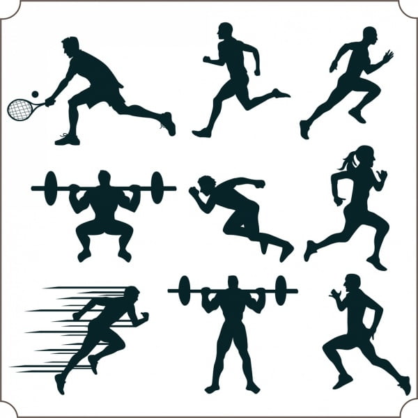 [ai] Athlete icons various sports design elements silhouette decor Free vector 1.85MB