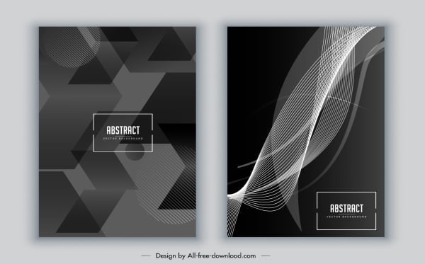 [ai] Brochure cover template black white abstract geometric dynamic Free vector 4.18MB