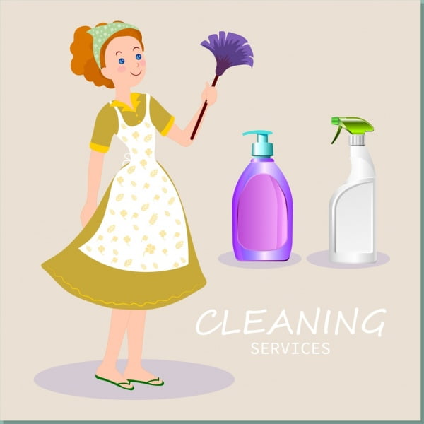 [ai] Cleaning services advertising housewife icon cleaning tools decor Free vector 1.04MB