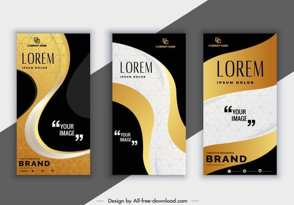 [ai] Corporate brochure templates elegant curves decor modern design Free vector 5.94MB