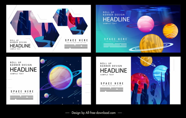 [ai] Cosmos science background templates colorful modern decor Free vector 16.67MB