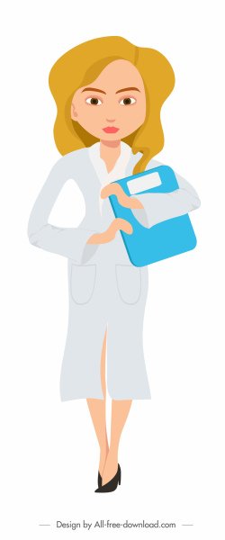 [ai] Female doctor icon cartoon character sketch Free vector 1.18MB