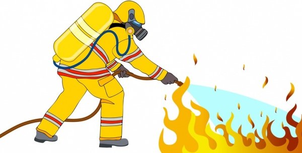 [ai] Fire fighting work background fireman flame icons Free vector 2.26MB