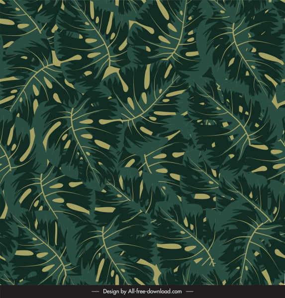 [ai] Leaves background luxuriant sketch classic green decor Free vector 5.62MB