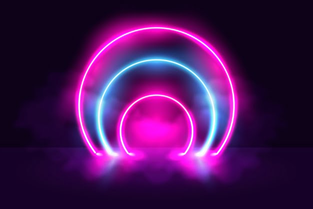 [ai] Neon lights background concept Free Vector