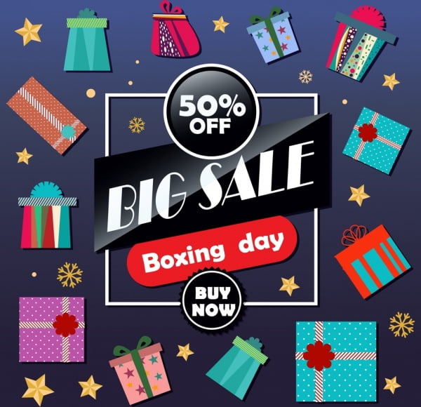 [ai] Sales banner present boxes decoration Free vector 4.75MB
