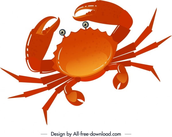 [ai] Sea creature background crab icon red sketch Free vector 1.12MB