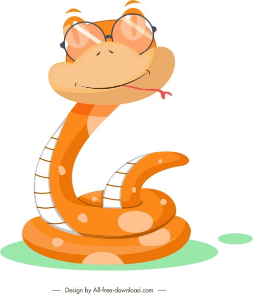 [ai] Snake icon cute cartoon character stylized design Free vector 1.02MB