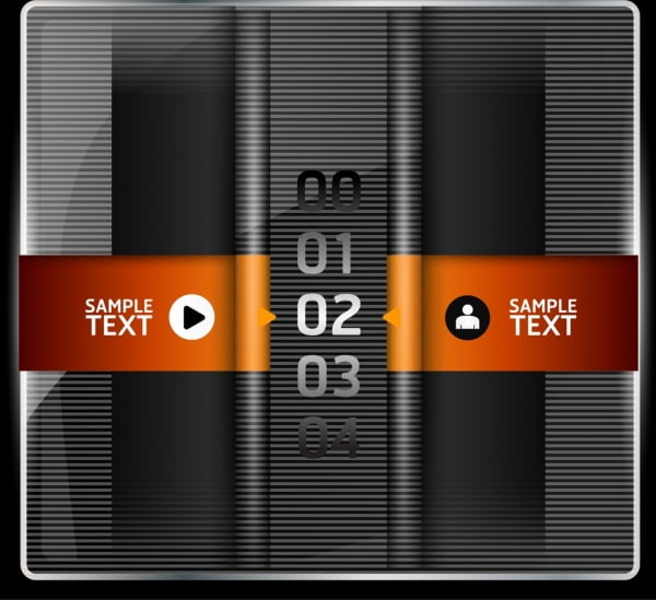 [ai] Technology background horizontal stripes numbers black orange decor Free vector 2.89MB