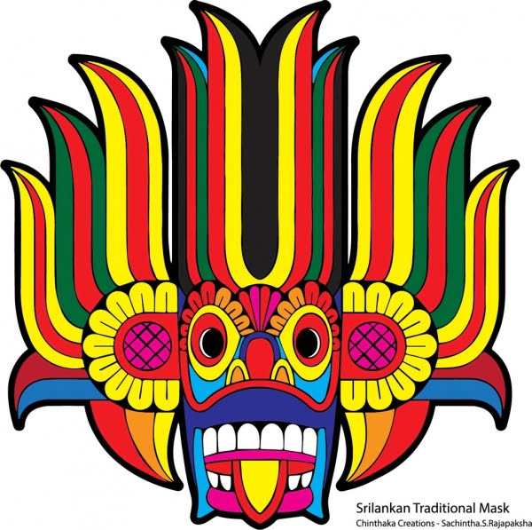 [ai] Traditional mask in sri lanka Free vector 1.16MB