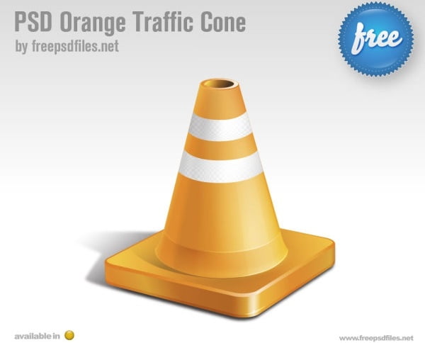 [psd] Orange traffic conepsd layered Free psd 615.34KB