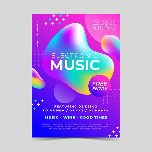[ai] Abstract music parte poster template Free Vector
