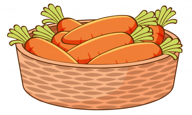 [ai] Basket of carrots on white background Free Vector