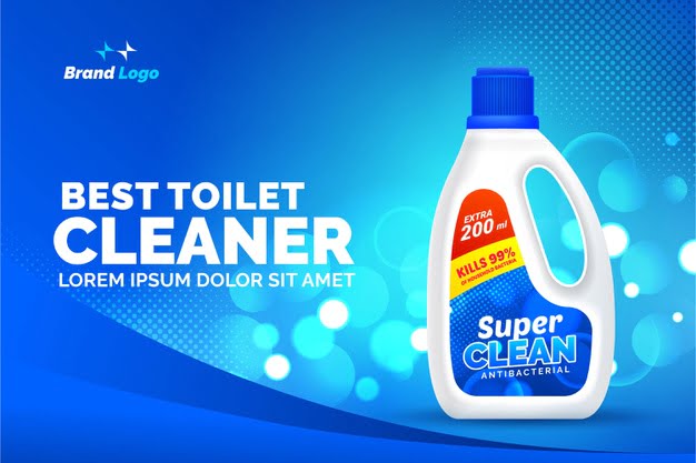 [ai] Best toilet cleaner product ad Free Vector