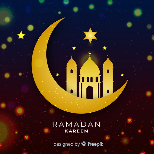[ai] Flat design ramadan crescent moon Free Vector