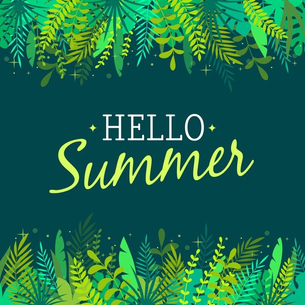 [ai] Hello summer with luxurious vegetation Free Vector