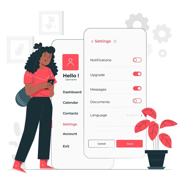 [ai] Personal settings concept illustration Free Vector