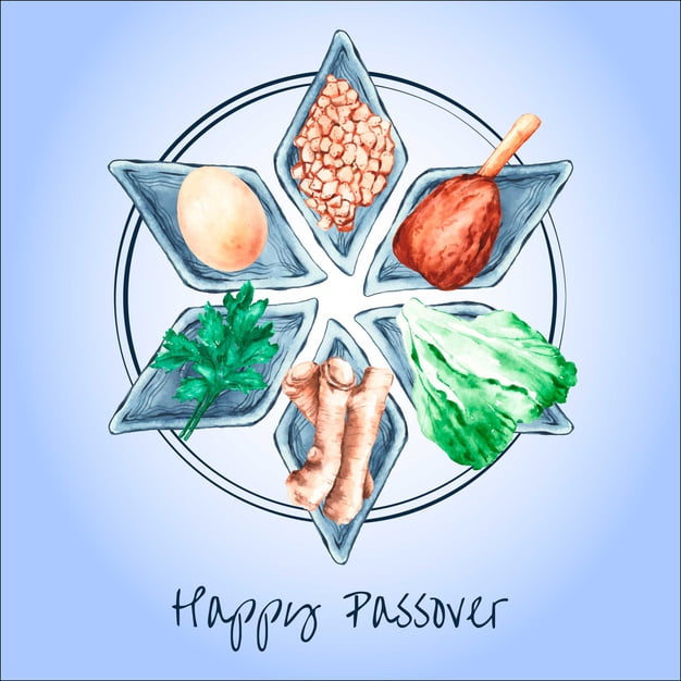 [ai] Watercolor happy passover Free Vector