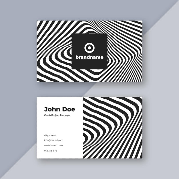 [ai] Business card with distorted lines Free Vector