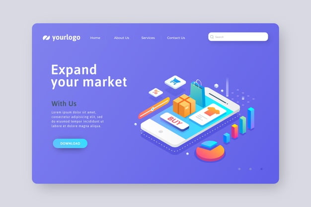 [ai] Isometric e-commerce landing pages Free Vector