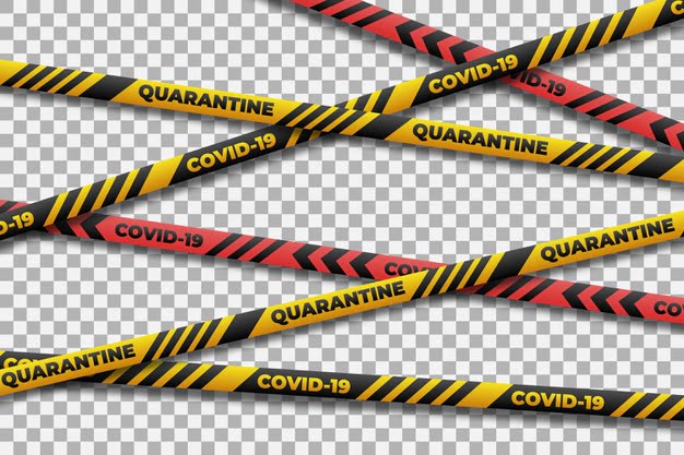[ai] Realistic quarantine stripes for coronavirus Free Vector