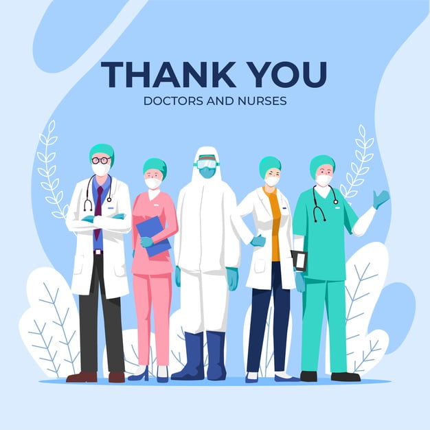 [ai] Thank you doctors and nurses Free Vector
