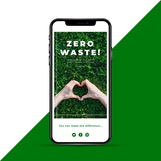 [ai] Zero waste ecology instagram story Free Vector