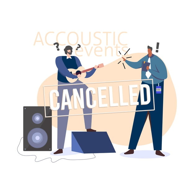 [ai] Cancelled musical events concept Free Vector