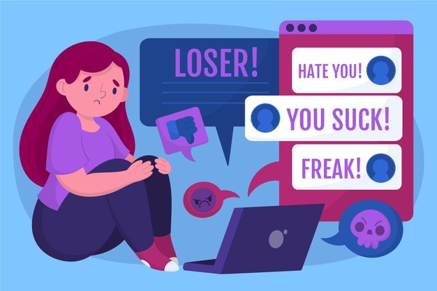 [ai] Cyber bullying concept Free Vector