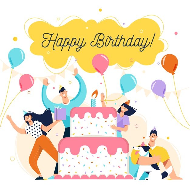[ai] Friends having the best birthday party together Free Vector