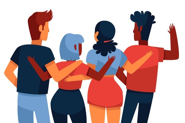 [ai] Hand drawn youth day – people hugging together Free Vector
