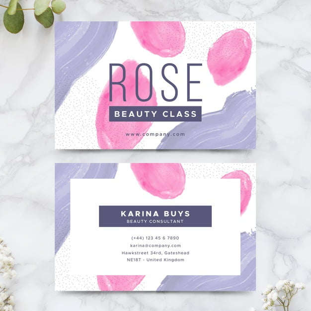 [ai] Hand painted business cards Free Vector