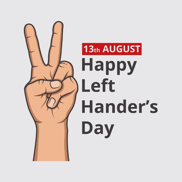 [ai] Left handers day with peace sign Free Vector