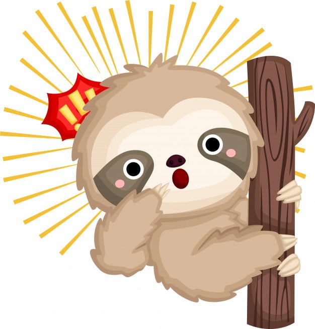 [ai] A of a cute sloth being surprised Free Vector