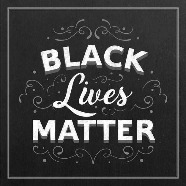 [ai] Black lives matter lettering on black background Free Vector