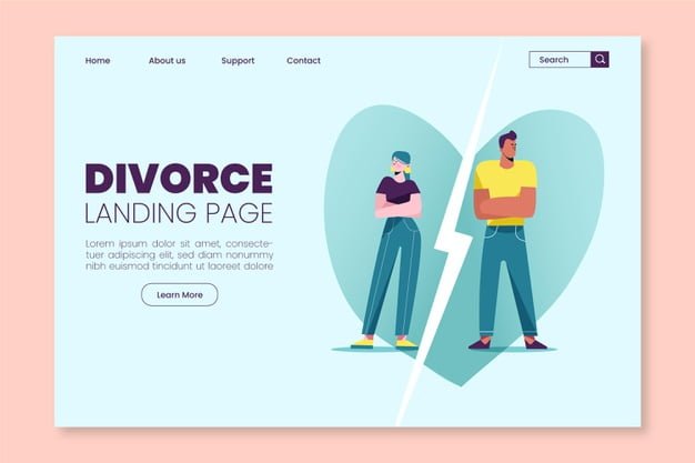 [ai] Divorce landing page template Free Vector