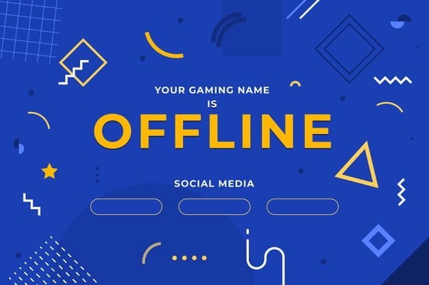 [ai] Offline twitch banner template Free Vector