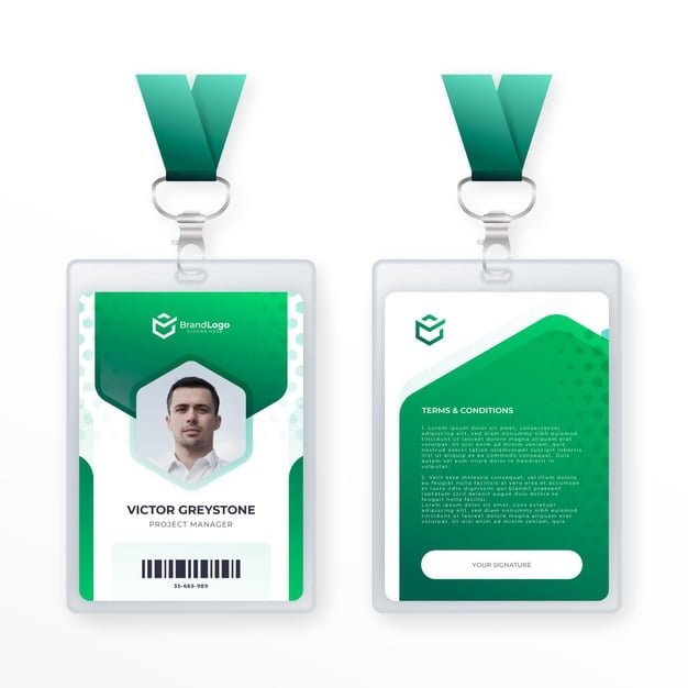 [ai] Abstract id card template Free Vector