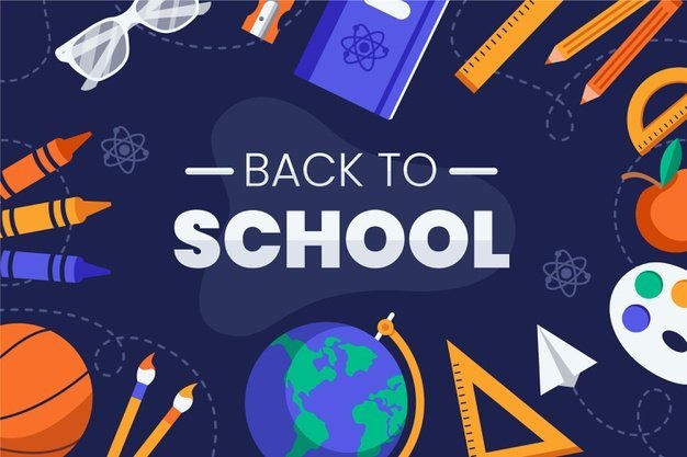 [ai] Flat design back to school background Free Vector