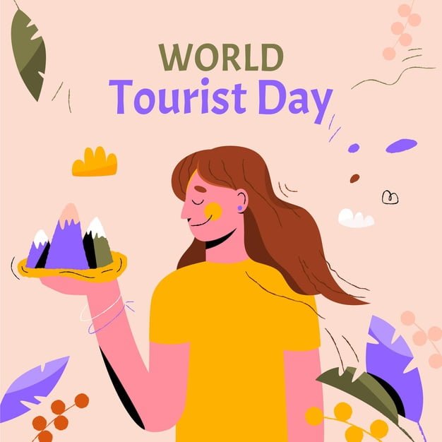 [ai] Hand drawn tourism day concept Free Vector