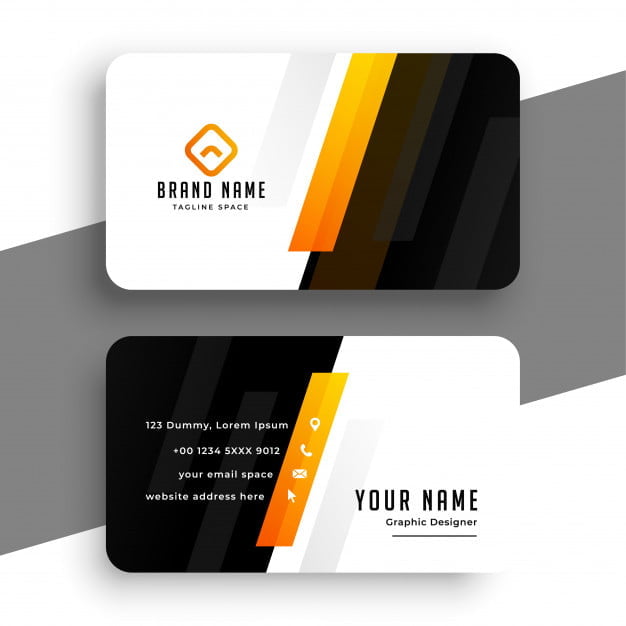 [ai] Stylish yellow theme business card template Free Vector