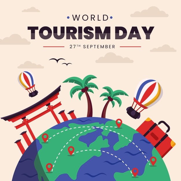 [ai] Flat world tourism day concept Free Vector
