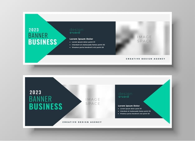 [ai] Turquoise geometric business facebook cover or header design template Free Vector