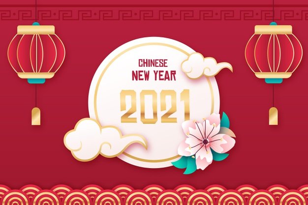 [ai] Colorful chinese new year 2021 Free Vector