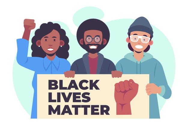 [ai] Flat design black lives matter protesters illustration Free Vector