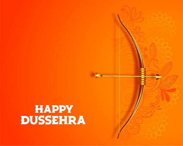 [ai] Hindu happy dussehra festival card design Free Vector