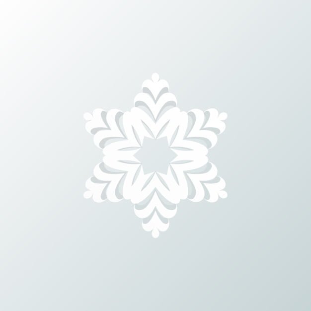 [ai] Snowflake, merry christmas and happy new year Free Vector